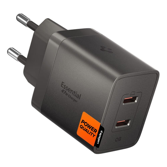Φορτιστής Δικτύου Spigen EE472EU Essential, 47W, 3A, 2 x USB-C, Γκρι ACH10450
