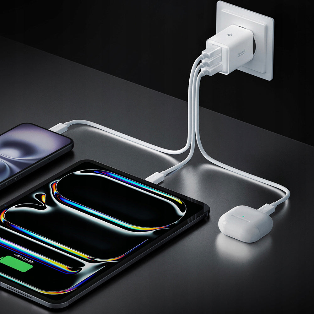 Φορτιστής Δικτύου Spigen EE473EU Essential, 47W, 3A, 1 x USB-A - 2 x USB-C, Λευκό ACH09464