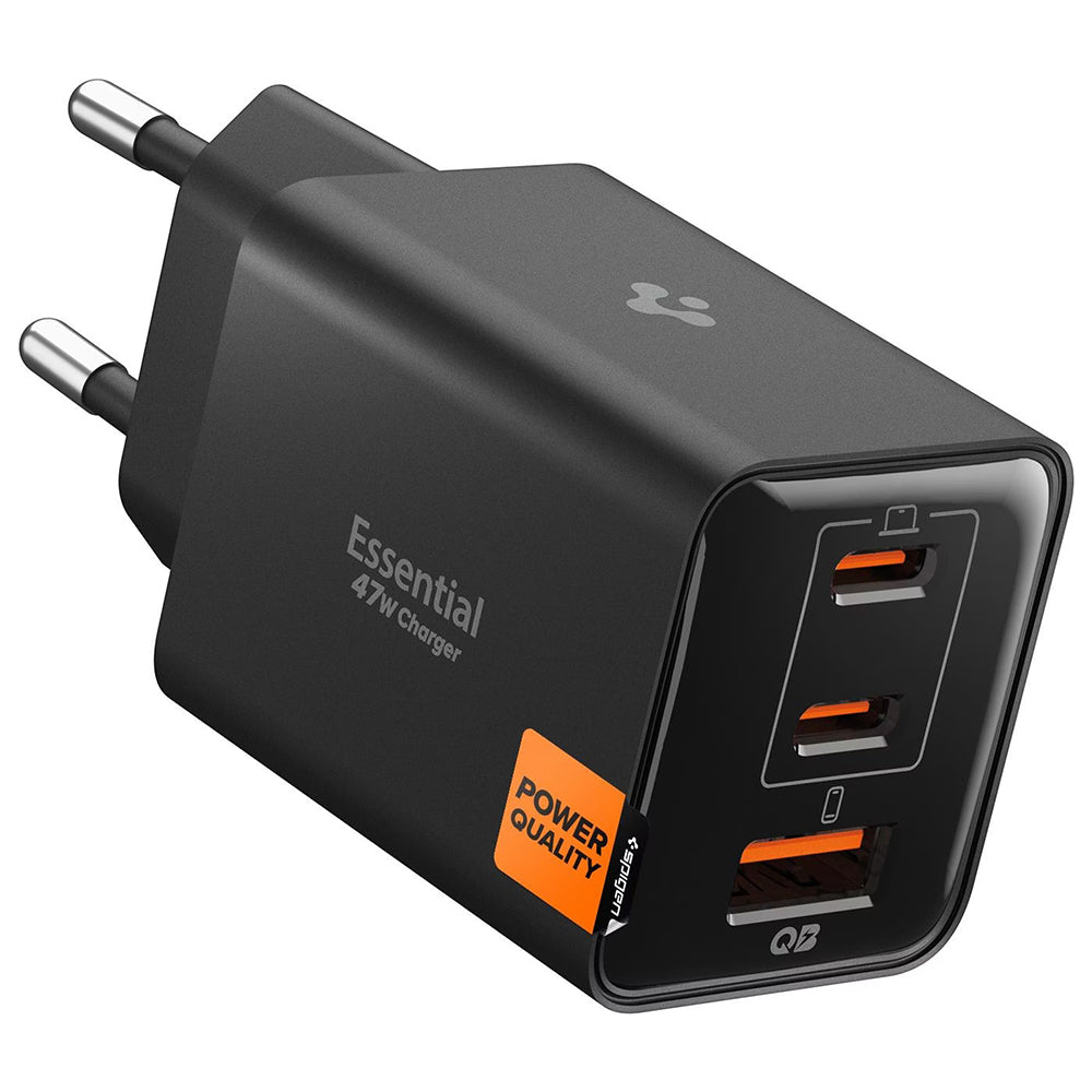 Φορτιστής Δικτύου Spigen EE473EU Essential, 47W, 3A, 1 x USB-A - 2 x USB-C, Μαύρο ACH09465