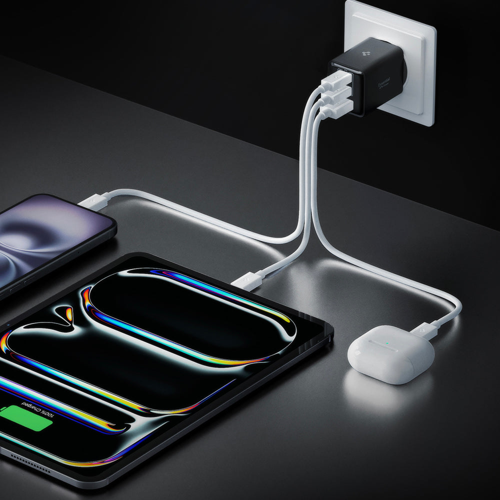Φορτιστής Δικτύου Spigen EE473EU Essential, 47W, 3A, 1 x USB-A - 2 x USB-C, Μαύρο ACH09465