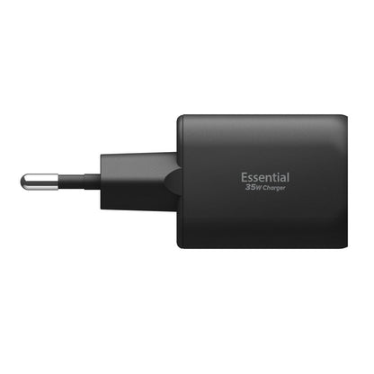 Spigen Essential Network Charger, 35W, 3A, 1 x USB-A - 1 x USB-C, Black ACH09463