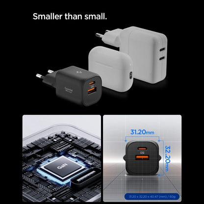 Spigen Essential Network Charger, 35W, 3A, 1 x USB-A - 1 x USB-C, Black ACH09463