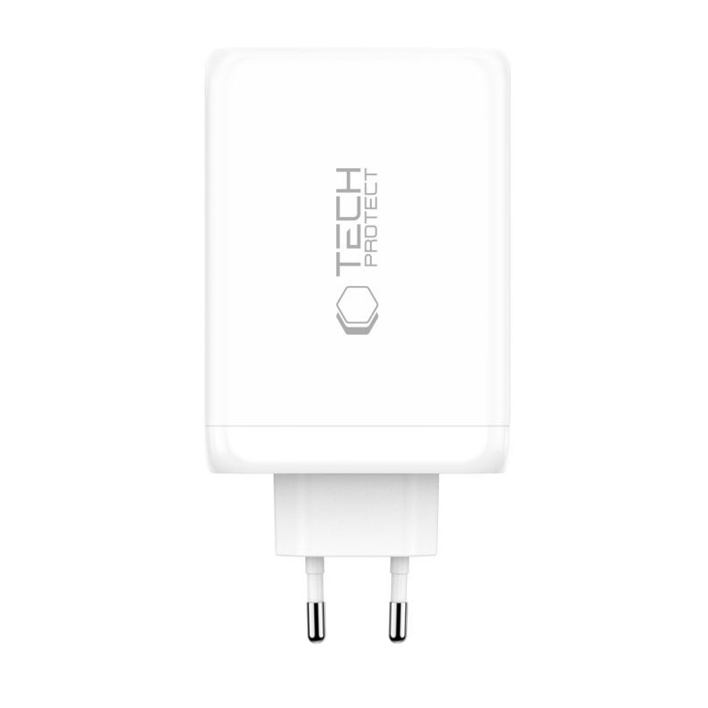 Tech-Protect NC240W-GAN Network Charger, 240W, 5A, 1 x USB-A - 3 x USB-C, White