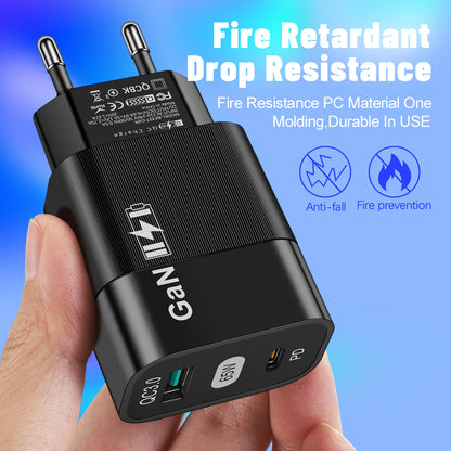 Φορτιστής Δικτύου Techsuit CHPD131, 65W, 3.25A, 1 x USB-A - 1 x USB-C, Μαύρο