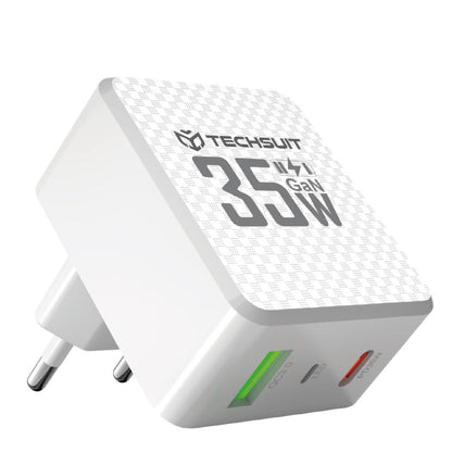 Φορτιστής Δικτύου Techsuit CHPD173 Tiny, 35W, 3A, 1 x USB-A - 1 x USB-C, Λευκό