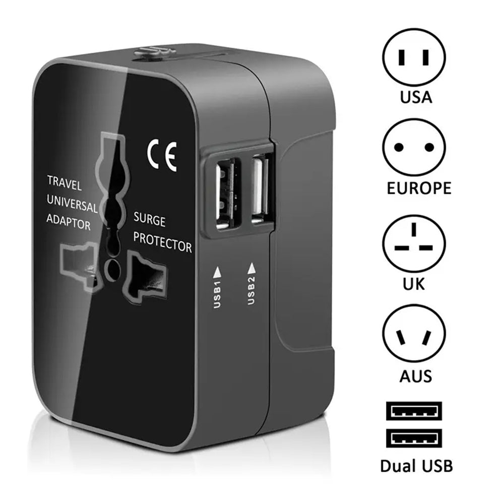 Φορτιστής Δικτύου Techsuit HHT202 Travel, 10W, 2A, 2 x USB-A, Μαύρο