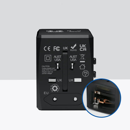 Φορτιστής Δικτύου Techsuit HHT904-B2 Travel, 20W, 3A, 2 x USB-A - 2 x USB-C, Μαύρο