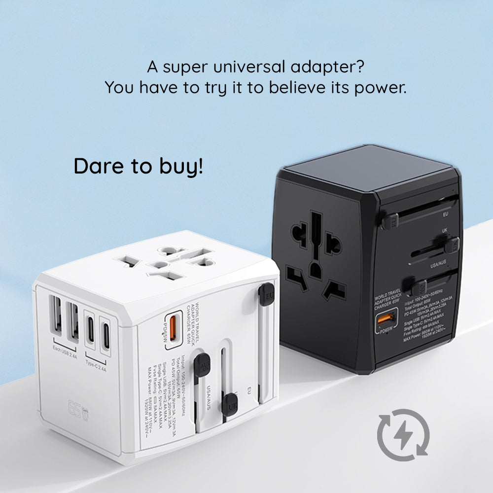 Φορτιστής Δικτύου Techsuit HHT906 Travel, 65W, 3.25A, 2 x USB-A - 2 x USB-C, Μαύρο