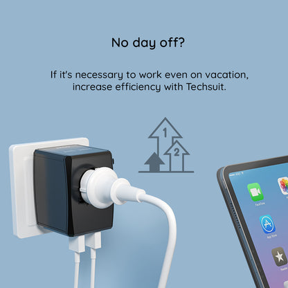 Φορτιστής Δικτύου Techsuit HHT906 Travel, 65W, 3.25A, 2 x USB-A - 2 x USB-C, Μαύρο