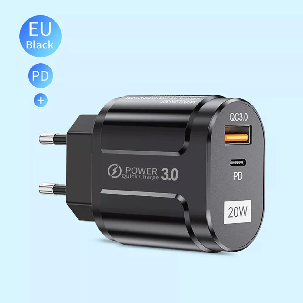 Φορτιστής Δικτύου Techsuit Premium, 20W, 3A, 1 x USB-A - 1 x USB-C, Λευκό