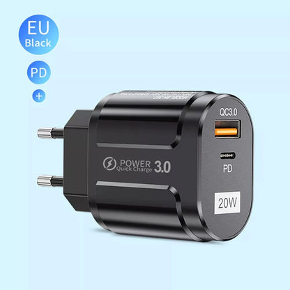 Φορτιστής Δικτύου Techsuit Premium, 20W, 3A, 1 x USB-A - 1 x USB-C, Λευκό