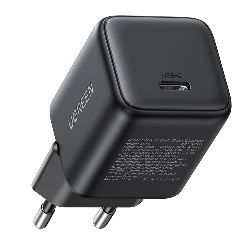 Φορτιστής Δικτύου UGREEN X513, 30W, 3A, 1 x USB-C, Μαύρο