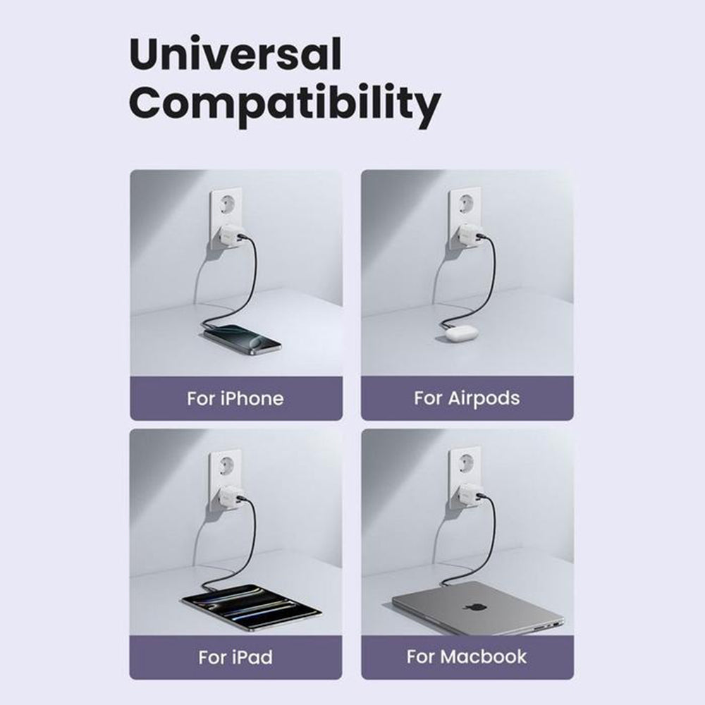 Φορτιστής Δικτύου UGREEN X516, 30W, 3A, 1 x USB-A - 1 x USB-C, Μαύρο