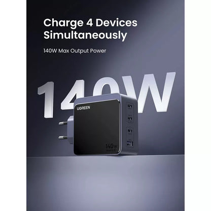 Φορτιστής Δικτύου UGREEN X570 Nexode S, 140W, 5A, 1 x USB-A - 3 x USB-C, Γκρι