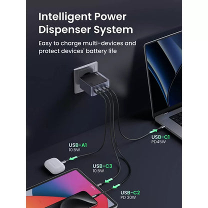 Φορτιστής Δικτύου UGREEN X570 Nexode S, 140W, 5A, 1 x USB-A - 3 x USB-C, Γκρι