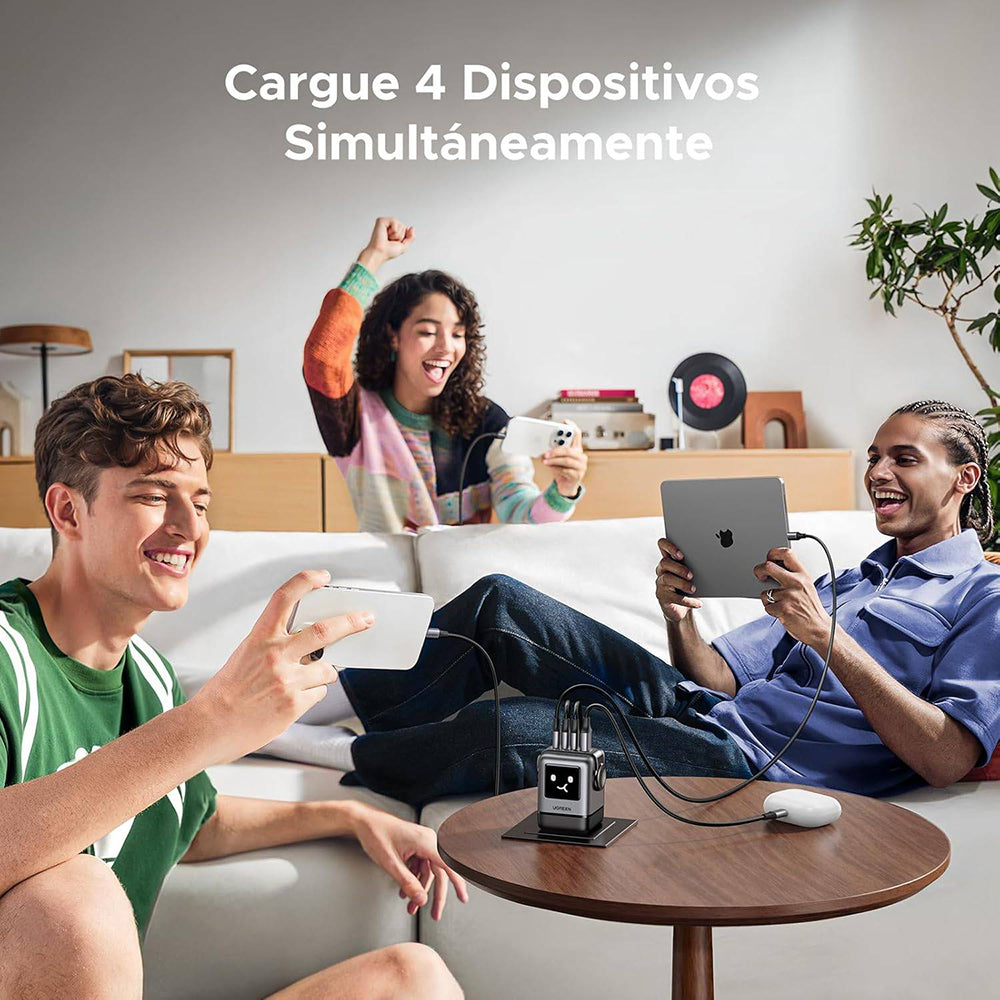 UGREEN X688 Uno Network Charger, 100W, 5A, 1 x USB-A - 3 x USB-C, Black