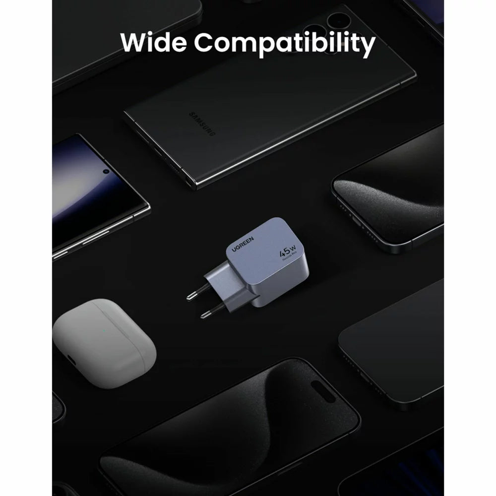 Φορτιστής δικτύου UGREEN X707 Nexode Pro, 45W, 3A, 2 x USB-C, γκρι 