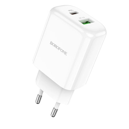 Borofone BBN4 Potential Network Charger, 20W, 3A, 1 x USB-A - 1 x USB-C, White