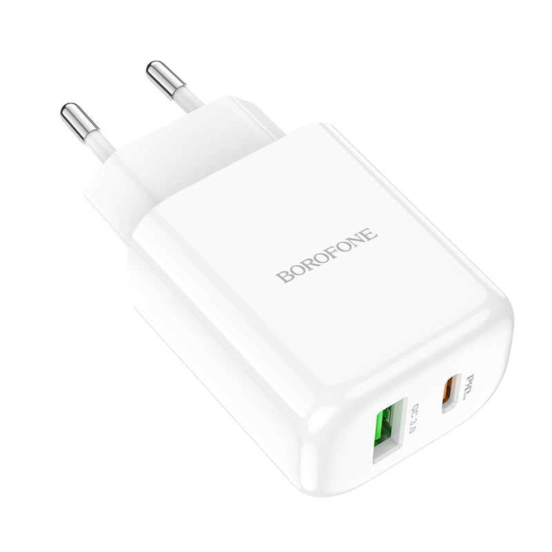 Borofone BBN4 Potential Network Charger, 20W, 3A, 1 x USB-A - 1 x USB-C, White