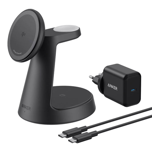 Φορτιστής Δικτύου Ασύρματος Anker MagGo 3σε1, 15W, 1.67A, Μαύρος B25M4G11