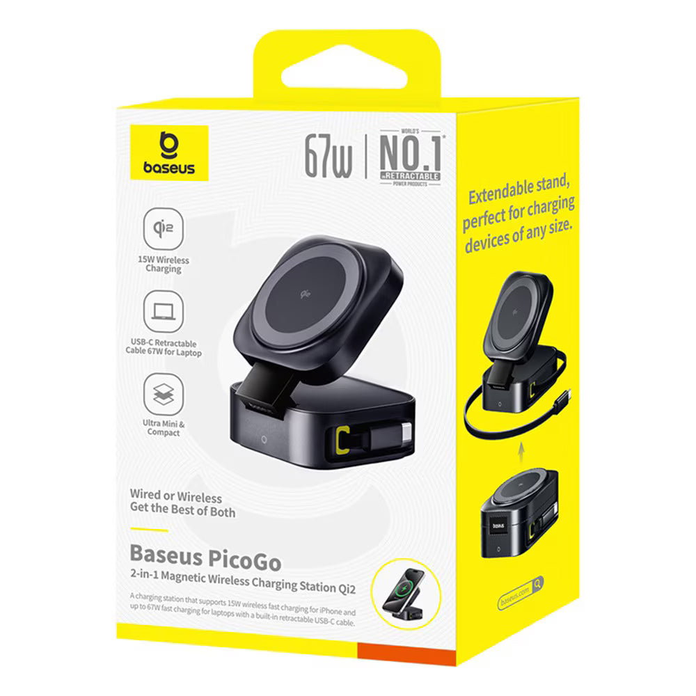 Φορτιστής Δικτύου Ασύρματος Baseus PicoGo 2in1, 67W, 3A, 1 x USB-C, Μαύρος P10276800123-00