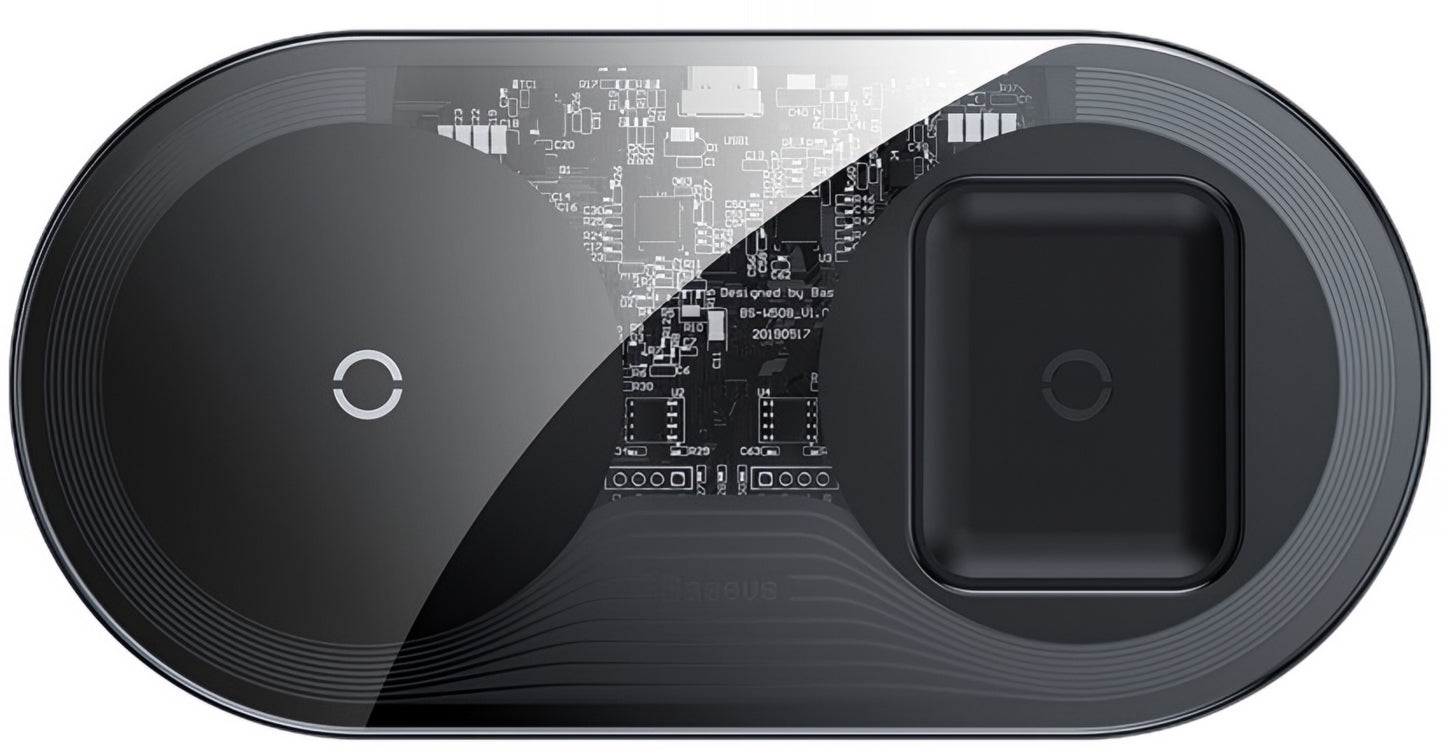 Φορτιστής Δικτύου Ασύρματος Baseus Simple 2in1, 15W, 1.67A, Διαφανής WXJK-A01