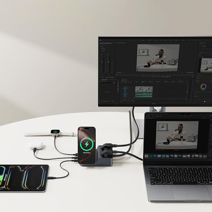 Φορτιστής Σταθμός Baseus Nomos ND11 QI 6in1, 67W, 3.35A, 1 x USB-A - 2 x USB-C - 2 x Schuko, Μαύρο P80015804213-00