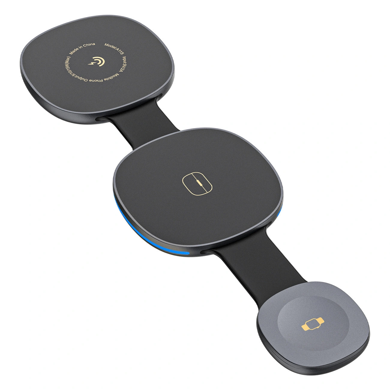 Φορτιστής Δικτύου Ασύρματος Dudao A11S 3σε1, 15W, Μαύρο