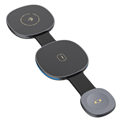 Φορτιστής Δικτύου Ασύρματος Dudao A11S 3σε1, 15W, Μαύρο