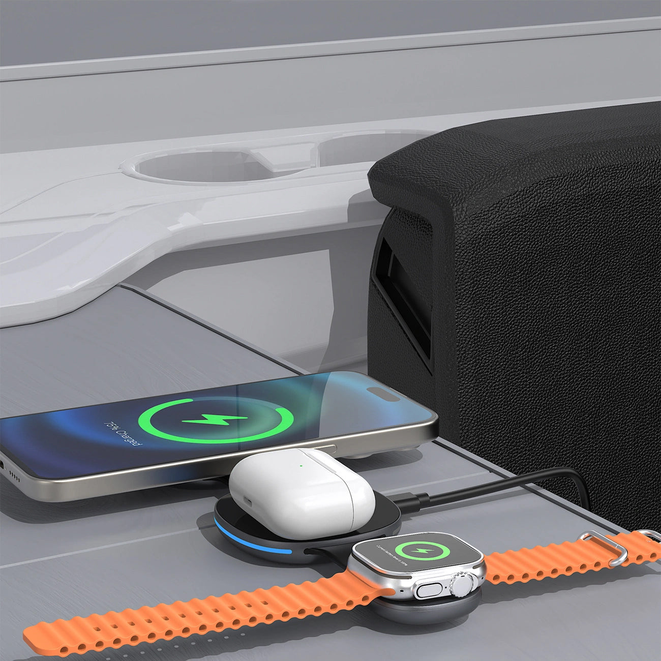 Φορτιστής Δικτύου Ασύρματος Dudao A11S 3σε1, 15W, Μαύρο