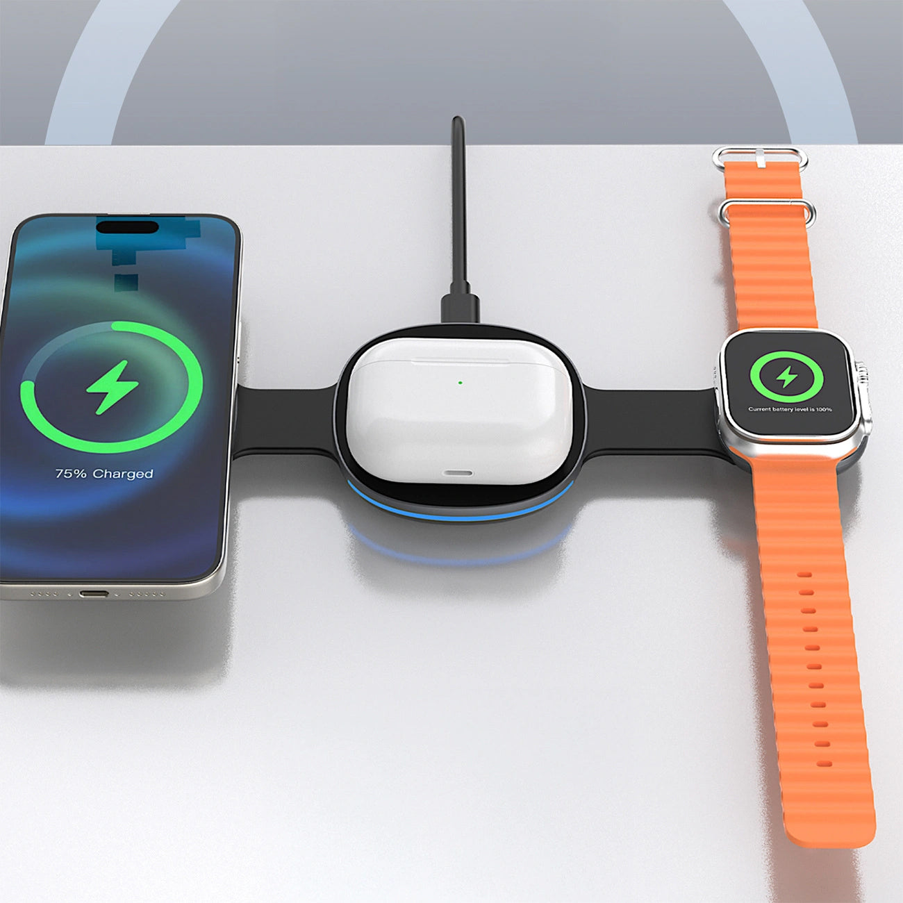 Φορτιστής Δικτύου Ασύρματος Dudao A11S 3σε1, 15W, Μαύρο