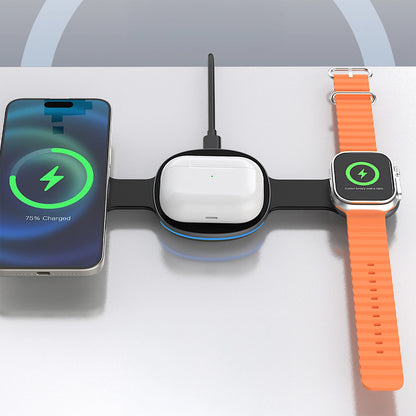 Φορτιστής Δικτύου Ασύρματος Dudao A11S 3σε1, 15W, Μαύρο