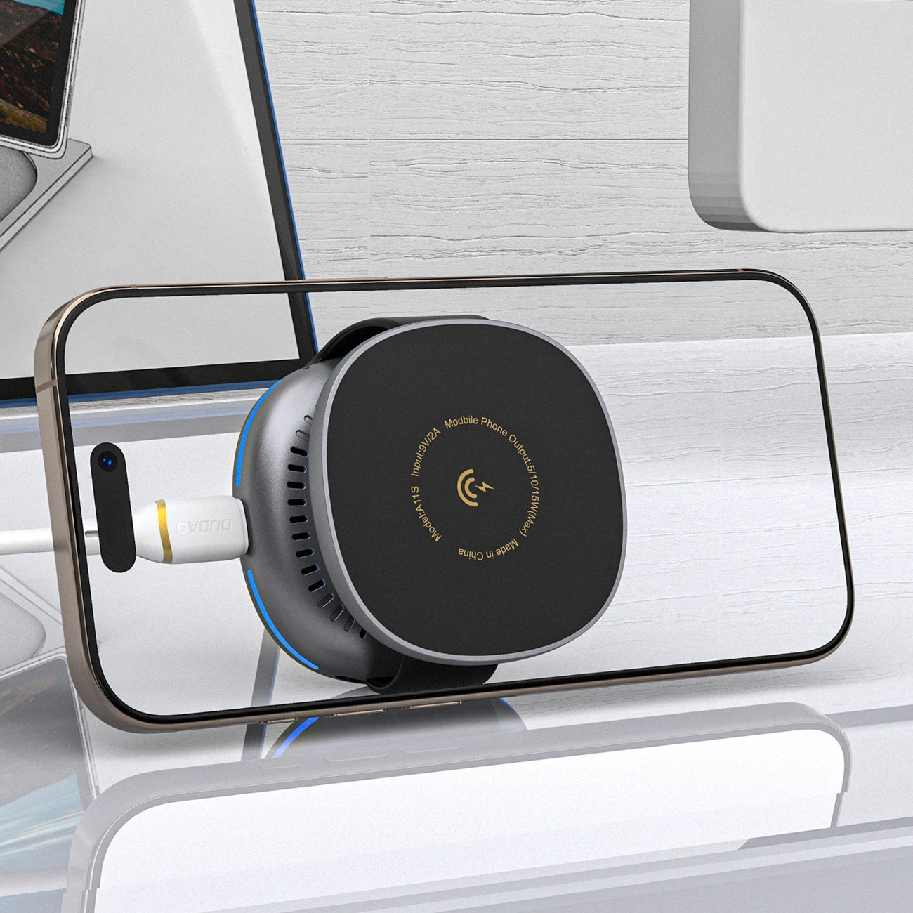 Φορτιστής Δικτύου Ασύρματος Dudao A11S 3σε1, 15W, Μαύρο