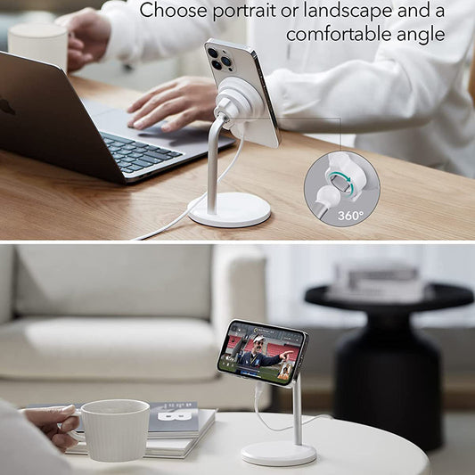 Φορτιστής Δικτύου Ασύρματος ESR HaloLock Shift, 15W, 1.67A, Λευκό