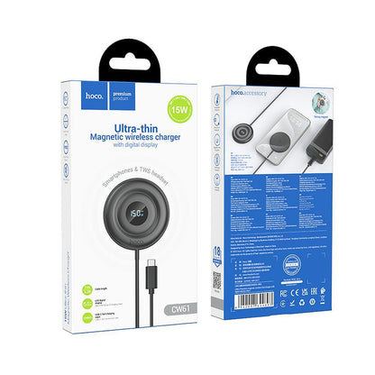 Φορτιστής Δικτύου Ασύρματος HOCO CW61, 15W, 1.67A, Μαύρο