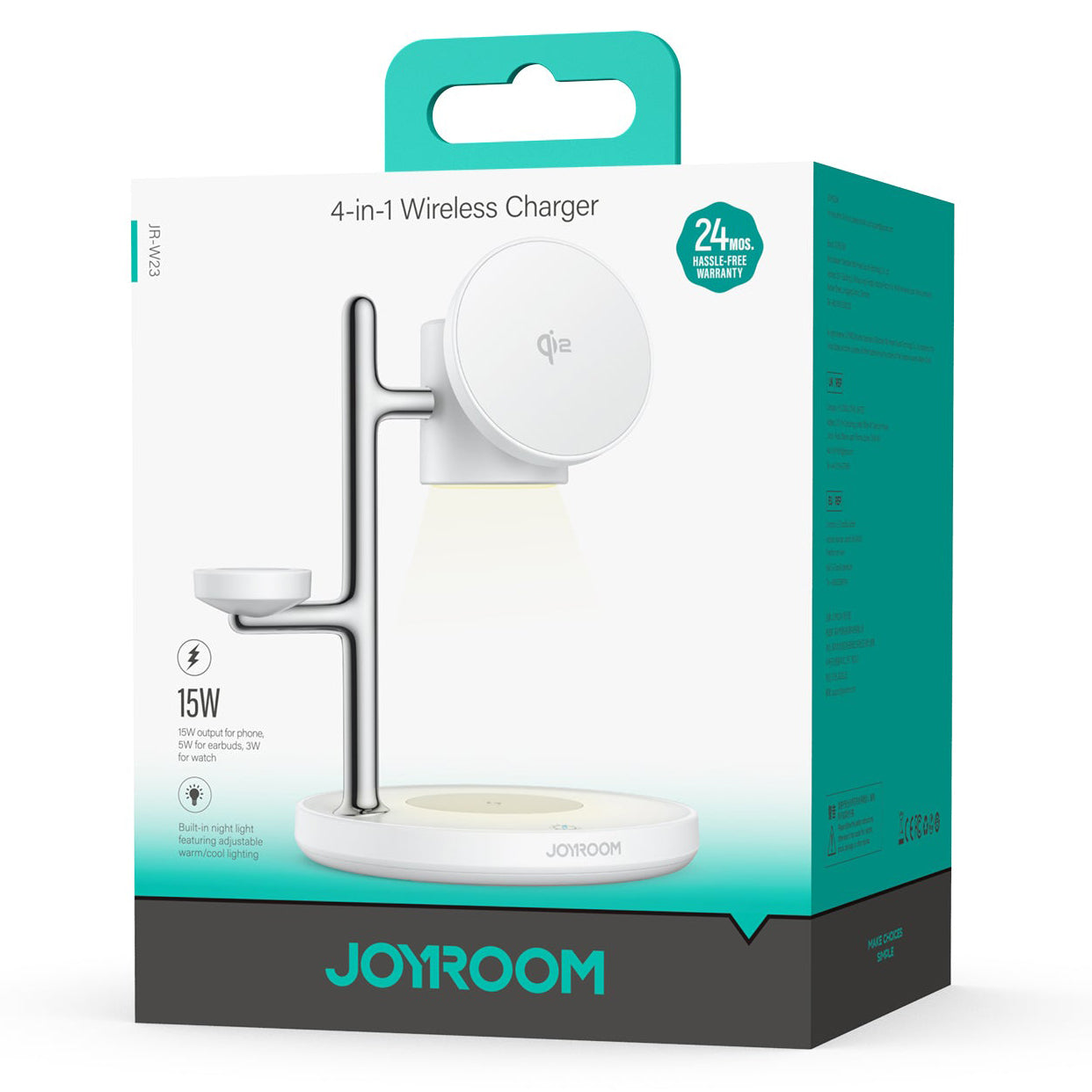 Joyroom JR-W23 3in1 Wireless Network Charger, 15W, 1.67A, White