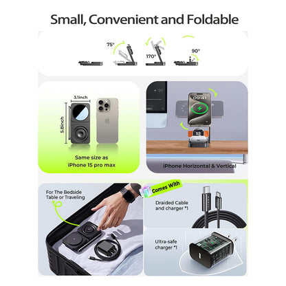 Φορτιστής Δικτύου Wireless Lisen 3in1, 15W, 1.67A, Μαύρο YL0424010003