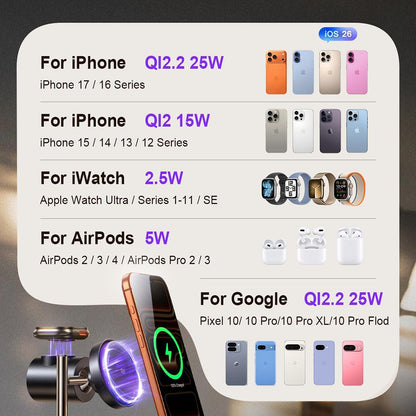 Lisen W120 3in1 Wireless Network Charger, 25W, Black YL0325090022