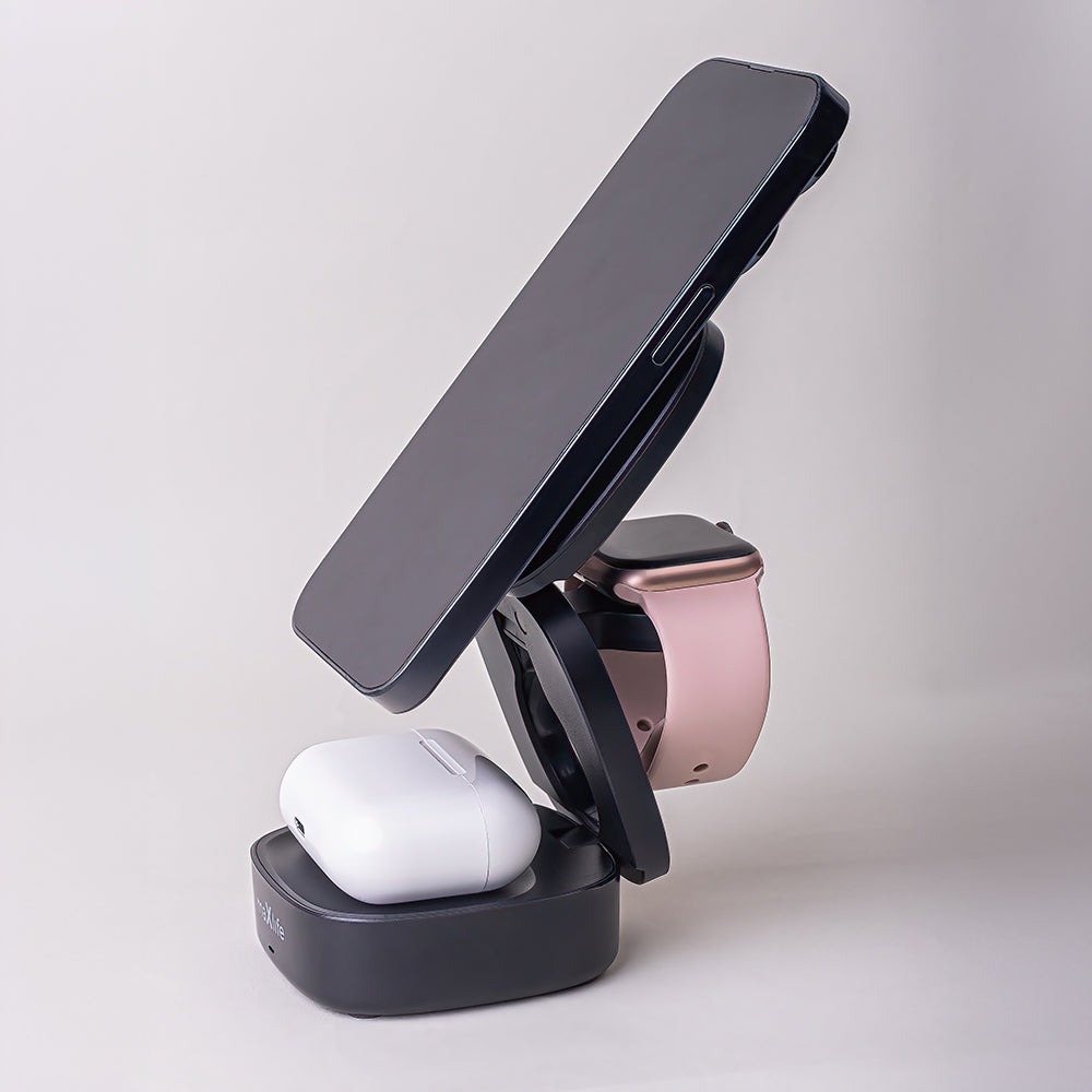 Φορτιστής Δικτύου Wireless MaXlife MXWC-06 3in1, 15W, 1.67A, Μαύρο