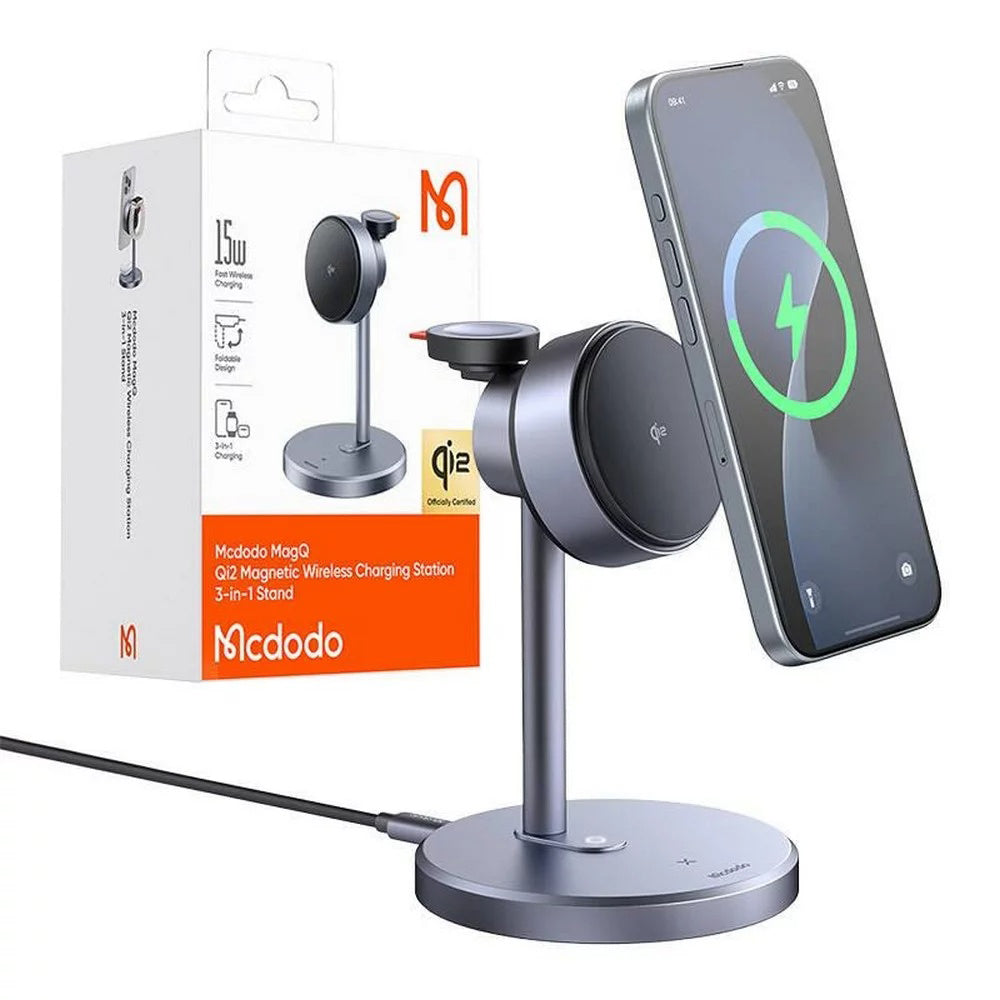 McDodo CH-2460 Swan 3in1 Wireless Network Charger, 22.5W, 1.67A, Gray