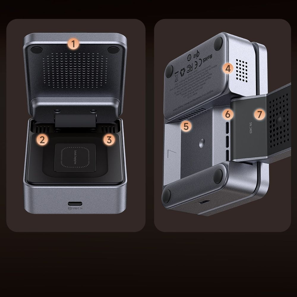 McDodo CH-5192 3in1 Wireless Network Charger, 22.5W, 1.67A, Gray