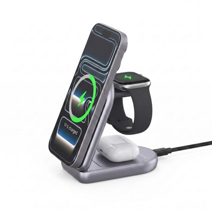 Tech-Protect A53 3in1 Wireless Network Charger, 25W, Gray