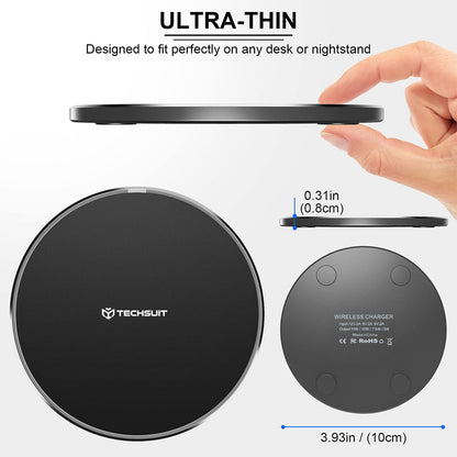 Φορτιστής Δικτύου Wireless Techsuit CHWR031 Premium, 15W, 1.67A, Λευκό
