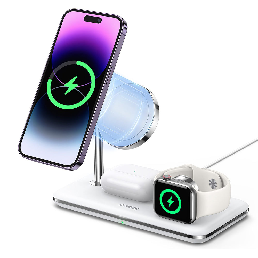 Φορτιστής Δικτύου Ασύρματος UGREEN CD278 3σε1, 25W, 1.67A, Λευκό