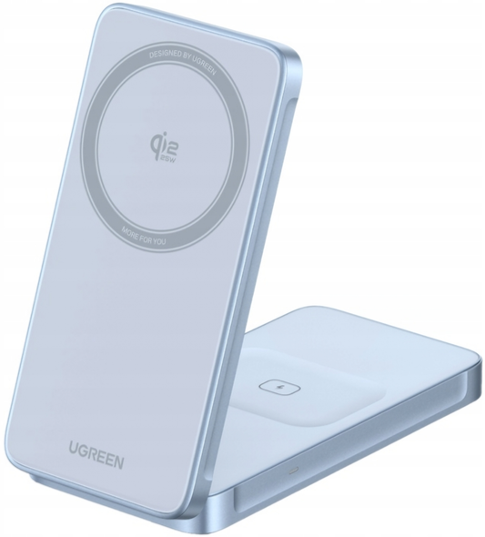Φορτιστής Δικτύου Ασύρματος UGREEN MagFlow 2in1, 25W, Μπλε, Επανασυσκευασμένος
