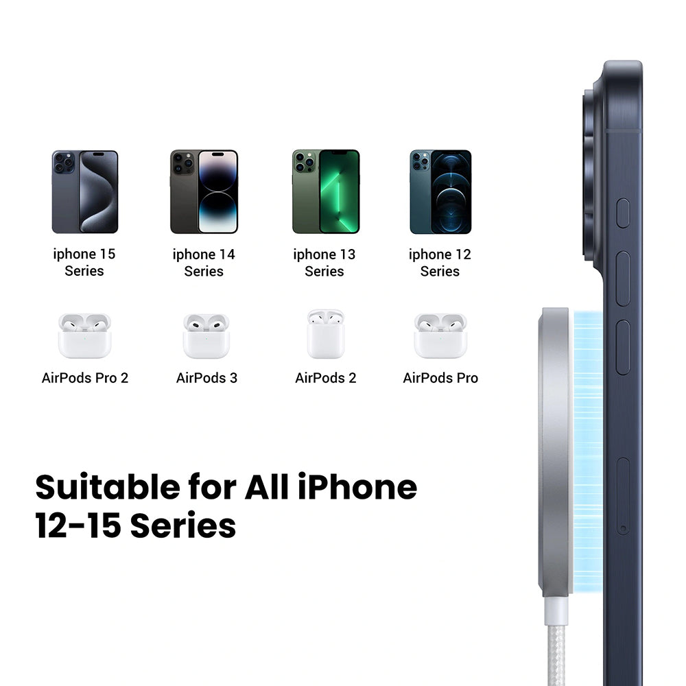 Φορτιστής Δικτύου Ασύρματος UGREEN W703, 15W, 1.67A, Μαύρο