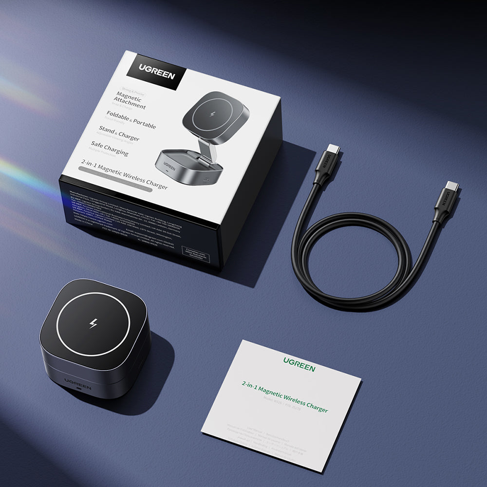 UGREEN W526 3in1 Wireless Network Charger, 20W, 1.67A, 1 x USB-C, Black