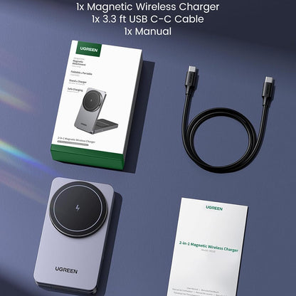 Φορτιστής Δικτύου Ασύρματος UGREEN W528 2σε1, 20W, 1.67A, Μαύρο