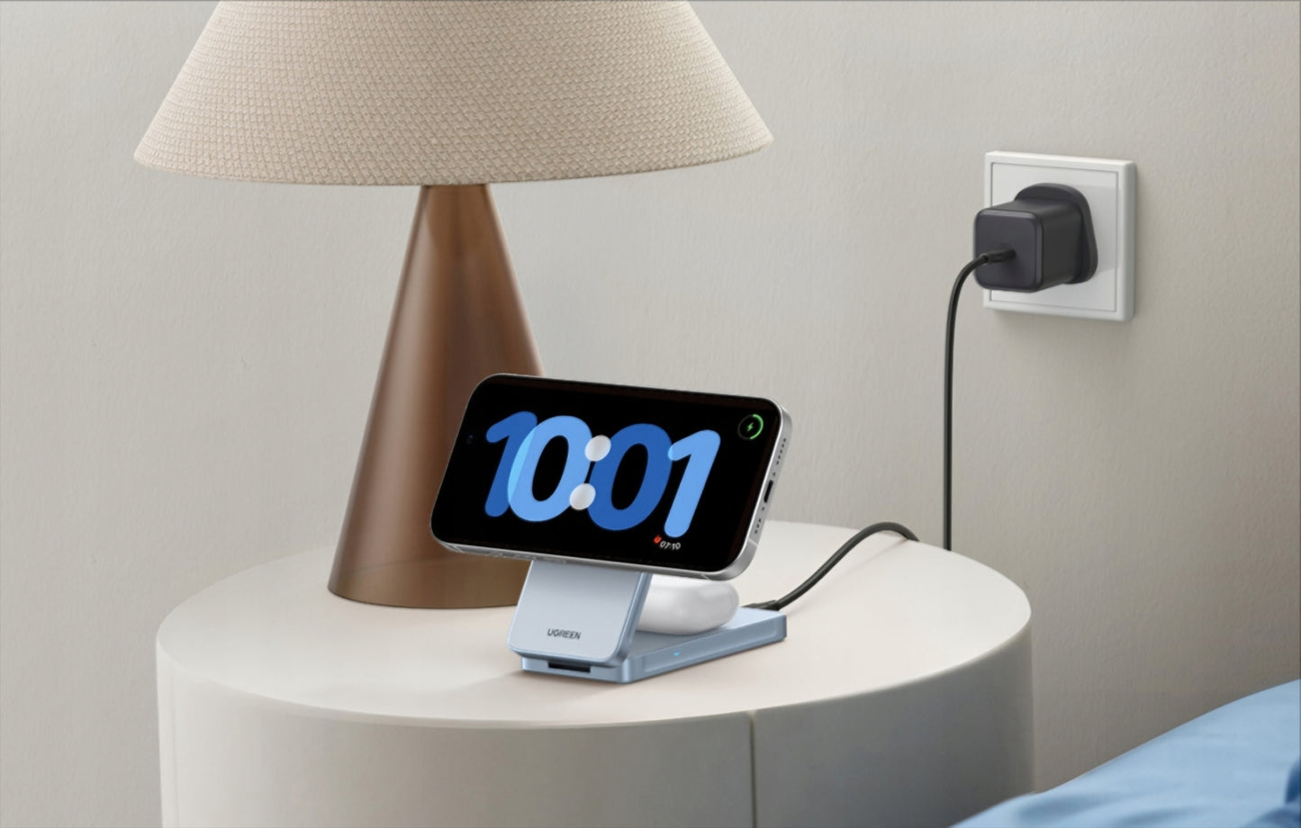 Φορτιστής Δικτύου Ασύρματος UGREEN MagFlow 2in1, 25W, Μπλε