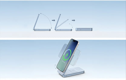 Φορτιστής Δικτύου Ασύρματος UGREEN MagFlow 2in1, 25W, Μπλε